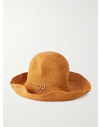 Ruslan Baginskiy - Monogram-Embellished Straw Bucket Hat - Lyst