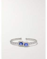 Sabbadini - Titanium, Sapphire And Diamond Bangle - Lyst