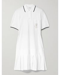 Brunello Cucinelli - Tennis-Minikleid Aus Baumwoll-Jersey Mit Stickerei Und Falten - Lyst