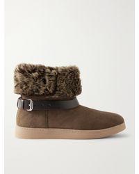 Isabel Marant - Nolyz Belted Shearling-Trimmed Suede Ankle Boots - Lyst