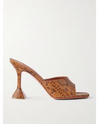 AMINA MUADDI - Lupita 95 Snake-Effect Leather Mules - Lyst