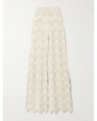 Escvdo - Brisa Scalloped Crocheted Alpaca Wide-Leg Pants - Lyst