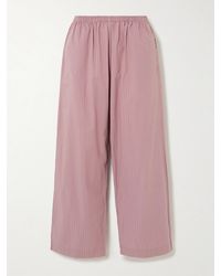 Deiji Studios - Ease Pyjama-Hose Aus Gestreifter Biobaumwollpopeline - Lyst