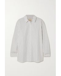 Loulou Studio Oversized Striped Cotton-poplin Shirt - White