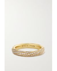 David Yurman Cable Ring Aus Recyceltem 18 Karat Gold Mit Diamanten - Mettallic
