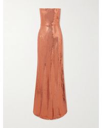 Alex Perry - Strapless Sequined Mesh Gown - Lyst