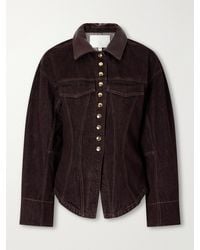 RÙADH - The Lennox Paneled Leather-Trimmed Denim Jacket - Lyst