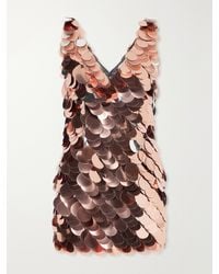 Rabanne - Sequin-Embellished Coated Metallic Mesh Mini Dress - Lyst