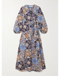 Zimmermann - Alight Belted Printed Cotton Midi Wrap Dress - Lyst