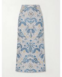 Marta Ferri - Embroidered Woven Midi Skirt - Lyst