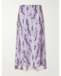 STAUD - Bead-Embellished Midi Skirt - Lyst