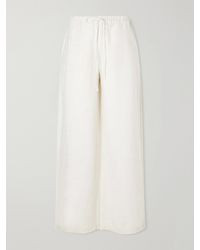 STAUD - Mateo Linen Mid-Rise Wide-Leg Pants - Lyst