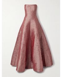 Marmar Halim - Strapless Plissé-Taffeta Gown - Lyst