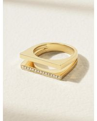 Mizuki - Double Bar 14-Karat Diamond Ring - Lyst