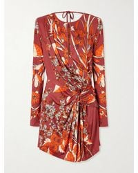 Johanna Ortiz - Rainforest Canopy Open-Back Draped Printed Jersey Mini Dress - Lyst