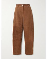 Rohe - Paneled Suede Wide-Leg Pants - Lyst