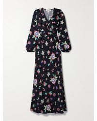 Diane von Furstenberg - Monika Wrap-Effect Floral-Print Crepe De Chine Maxi Dress - Lyst