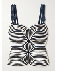 ANDRES OTALORA - Marea Knotted Embroidered Linen Top - Lyst