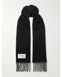 Acne Studios - Two-Tone Fringed Appliquéd Alpaca-Blend Scarf - Lyst