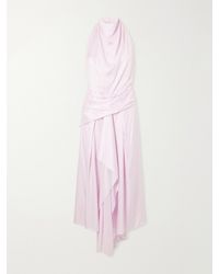 Brandon Maxwell - The Marin Satin Halterneck Midi Dress - Lyst