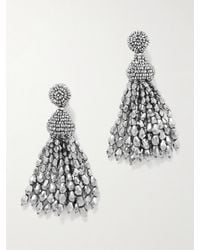 Oscar de la Renta - Boucles D'Oreilles Clip En Métal Et Perles - Lyst