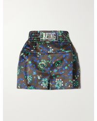 Sacai - Floral-Print Satin Shorts - Lyst