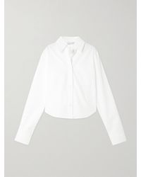Sportmax - Cropped Pleated Cotton-Blend Shirt - Lyst