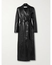 Nour Hammour - Kasha Trenchcoat Aus Leder Mit Bindegürtel - Lyst