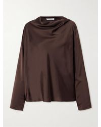 Loulou de Saison - Riddy Oversized Draped Satin Blouse - Lyst
