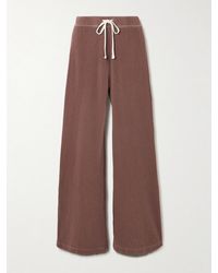 James Perse - Cotton-Terry Wide-Leg Track Pants - Lyst