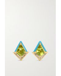 Emily P. Wheeler + Net Sustain Twinkle 18-karat Recycled Gold, Enamel, Peridot And Diamond Earrings - Metallic