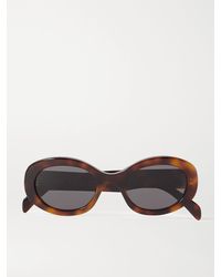 Celine - Oval-frame Tortoiseshell Acetate Sunglasses - Lyst