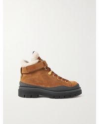 See By Chloé - Jolya Shearling-Lined Suede Hiking Boots - Lyst