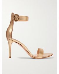 Gianvito Rossi - Portofino 85 Metallic Leather Sandals - Lyst