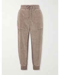 James Perse - Jersey-Trimmed Cotton-Blend Corduroy Tapered Track Pants - Lyst