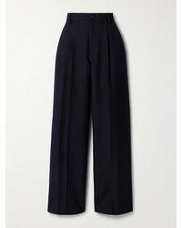 Dries Van Noten - Pleated Wool And Linen-Blend Wide-Leg Pants - Lyst