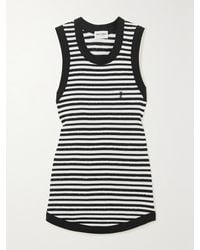 Saint Laurent - Logo Striped Cotton-Blend Tank - Lyst