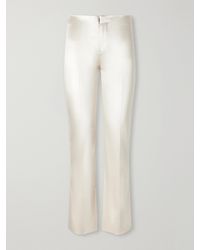 LIBEROWE - Lilian Cropped Cotton-Blend Satin-Duchesse High-Waist Straight-Leg Pants - Lyst