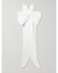 The New Arrivals Ilkyaz Ozel - Peggy Trägerlose Robe Aus Satin Mit Schleife - Lyst