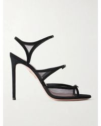 Aquazzura - Jalila 105 Suede And Mesh Sandals - Lyst