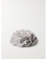 SHAY - Ceramic, 18-Karat Blackened And Diamond Ring - Lyst