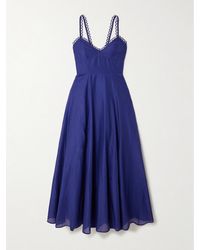 Charo Ruiz - Iraso Guipure Lace-Trimmed Cotton-Blend Voile Midi Dress - Lyst