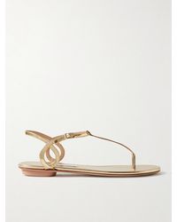 Aquazzura - Almost Bare Metallic Leather Sandals - Lyst