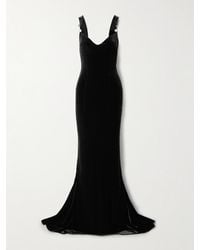 Galvan London - Avedon Open-Back Embellished Stretch-Velvet Gown - Lyst