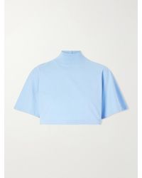 Alaïa - Cropped Cotton-Jersey Turtleneck T-Shirt - Lyst