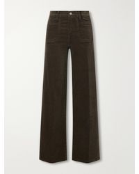 FRAME - Le Slim Palazzo Modernist Cotton-Blend Corduroy Wide-Leg Pants - Lyst