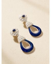 David Webb - Beehive 18-Karat And Platinum; Diamond, Sapphire And Enamel Earrings - Lyst