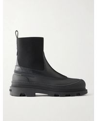 Moncler - Vera Edge Rubber-Trimmed Leather Ankle Boots - Lyst