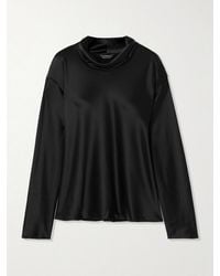 Leset - Barb Draped Satin Blouse - Lyst