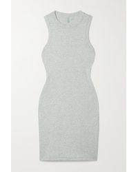 Skims - Mini-robe En Jersey De Coton Stretch Côtelé, Light Heather Grey - Lyst